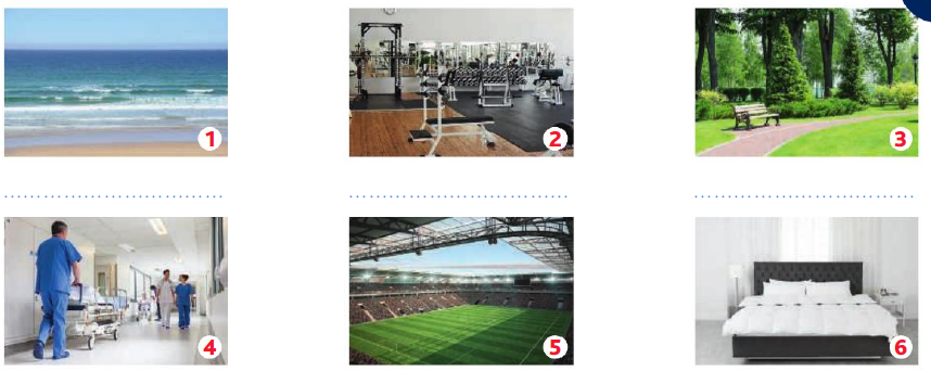 Six photos numérotées